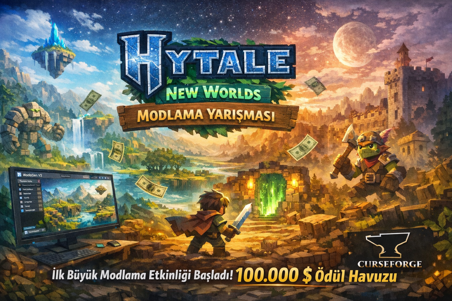 Hytale New Worlds modlama yarışması duyuru görseli.